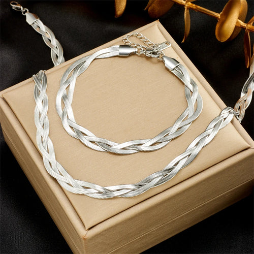 3-in-1 Stainless Steel Snake Chain Set